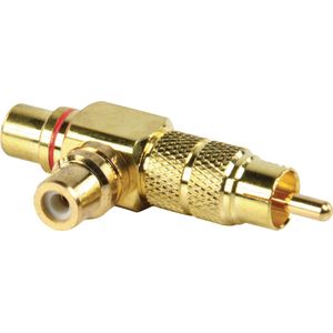 1x Tulp (m) - 2x Tulp (v) audio adapter/splitter - rood / verguld (metaal)