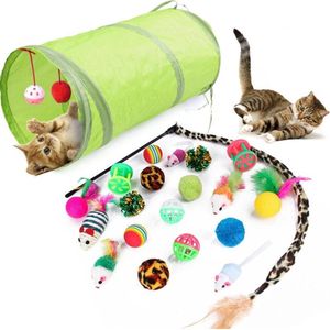Micko - Kattenspeelgoed set van 21 stuks - Katten speelgoed - kitten speelgoed - kattentunnel
