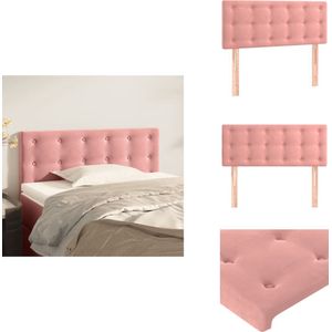 vidaXL Hoofdbord - Hoofdborden - Hoofdeinde - Houten Hoofdbord - Hoofdbord 100x5x78/88 cm fluweel roze