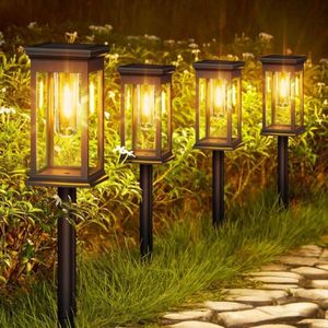 Zonne-energie Tuinlampen - Draadloze Buitenverlichting - Automatische Sensor - Weerbestendig - Set van 6 - Tuindecoratie - IP65 Waterdicht - LED Verlichting - Milieuvriendelijk - Energiezuinig