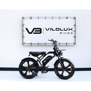 Vilolux® Fatbike electrisch - Fatbike V20 Max 24inch - Voorrek - 2025 Model - Legaal - Rijklaar geleverd - Niet opvoerbare fatbikes - 2 Jaar garantie - Telefoontasje - Hydraulische remmen - Alarm - Zwart