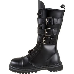 Pleaser Gravel-14 Boots,Black Leather - Mt. 37