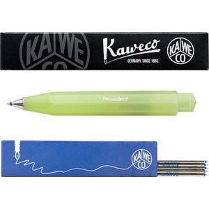 Kaweco - Balpen - Frosted Sport - Fine Lime - Met doosje Balpenvullingen Blauw