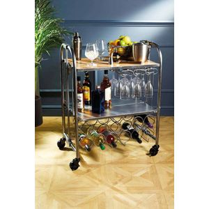 BarCraft Industrial Look Home Bar Trolley