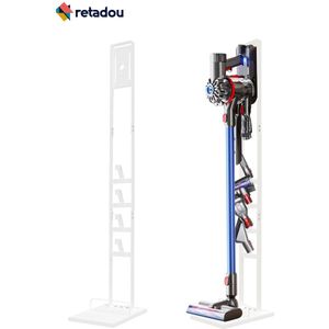 Retadou - Stofzuigerstandaard, compatibel met Dyson V15, V11, V10, V8, V7, V6 vloerstandaard, accessoirehouder voor het opslaan en organiseren van je stofzuiger, zwart