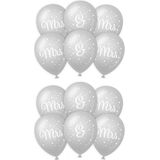 Paperdreams Ballonnen - Mrs. & Mrs. huwelijks feest - 12x stuks - zilver/wit - 30 cm