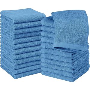 24 stuks zeepdoekjes, 30 x 30 cm met ophanglussen, absorberende washandjes voor het afvegen en reinigen van het gezicht van 100% katoen (elektrisch blauw)
