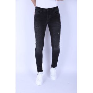 Ripped Jeans voor Mannen Slim Fit met Stretch - 1104 - Zwart