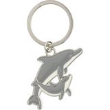 Metalen dolfijn sleutelhanger 5 cm