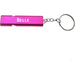 Sleutelhanger - Fluit - Met Naam - Belle - Roze - Veiligheid
