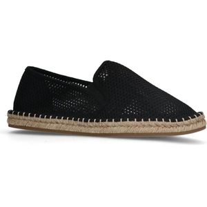 Sacha - Heren - Zwarte mesh loafers met touwzool - Maat 46