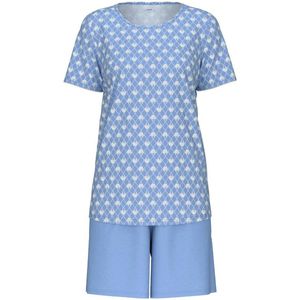 Calida Shell Nights Pyjama korte broek - 399 Blue - maat 44/46 (44-46) - Dames Volwassenen - 100% katoen- 43253-399-44-46