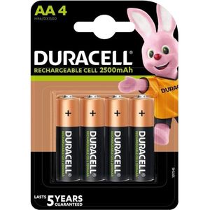 Duracell Rechargeable Batteries AA 2500mAh Ideal for Xbox Controllers, Pack of 4 Batteries