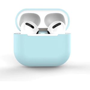 AirPods 3 Hoesje Silicone Case - AirPods 3 Case  Siliconen Hoes - AirPods 3 Hoes Cover - Licht Blauw