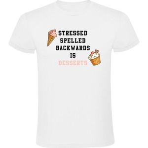 Stressed spelled backwards is desserts Dames T-shirt - ijs - toetjes - herkenbaar - eten - humor - grappig