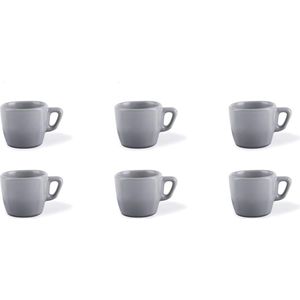 Koffiekopjes Grijs Keramiek Aardewerk Inhoud 70 ml Set Van 6 Koffiekopjes set van 6