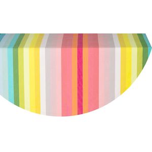 Kleurmeester.nls-sRond tafelkleed Marquises - katoenen stof| 160 cm diameter| Multicolor gestreept