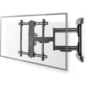 Nedis Draai- en Kantelbare TV-Muurbeugel - 37 - 80 "" - Maximaal schermgewicht: 50 kg - Kantelbaar - Draaibaar - Minimale muurafstand: 70 mm - Maximale muurafstand: 650 mm - 3 Draaipunt(en) - Staal - Zwart