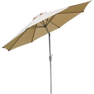 Cosmo Casa - Zonnescherm - Tuinparasol - Ø 2,7m Verstelbaar - Polyester en Aluminium - 5kg - Crème