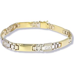 Gouden Heren Armband 22 cm 7.5 mm Grieks 14 karaats