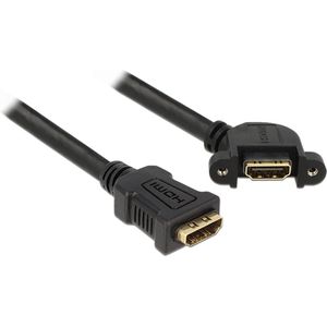 HDMI (v) - HDMI (v) haaks koppelstuk / inbouw - versie 1.4 (4K 30Hz) - 0,25 meter