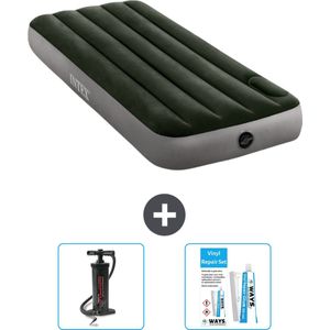 Intex Luchtbed - 1-Persoons - 76 x 191 x 25 cm - Groen - Pomp en Reparatieset