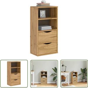 The Living Store Bijzetkast met lades 40x24x79 cm massief grenenhout - Bijzetkast - Houten Kast - Grenoblehouten Kast - Opbergkast - Salontafel
