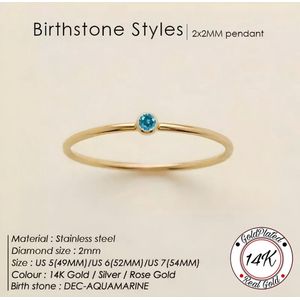 Soraro Birthstone Ring | December |17mm | 14K Goldplated | Goud | Cadeau Voor Haar | Cadeau Voor Vriendin | Verjaardag Cadeau | Moederdag Cadeau | Cadeau Ideeën