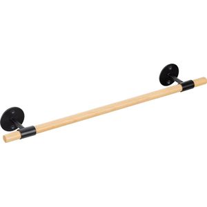 Navaris houten handdoekrek van bamboe - 43,5 cm lengte - Voor aan de muur - Inclusief bevestigingsmateriaal
