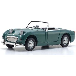 The 1:18 Diecast model of the Austin Healey Sprite Spider of 1958 in Leaf Green. The manufacturer of the scalemodel is Kyosho.This model is only online available