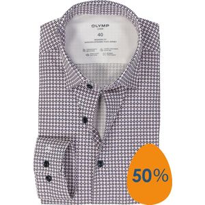 OLYMP 24/7 modern fit overhemd - tricot - roze dessin - Strijkvriendelijk - Boordmaat: 39