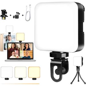 KINGDANS® Dimbaar LED Videoverlichting Kit - Ideaal voor Videoconferenties, Live Streaming, Webcams, Fotografie, Vlogs - Oplaadbaar via USB-C