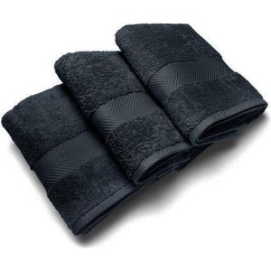 Casilin Royal Touch - Hotel Kwaliteit - Pakket van 3 Handdoeken - 40 x 70 cm - Zwart