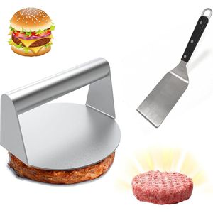Professionele RVS Hamburgerpers voor Platte Grill met Gemakkelijk Schoonmaakbare Ontwerp