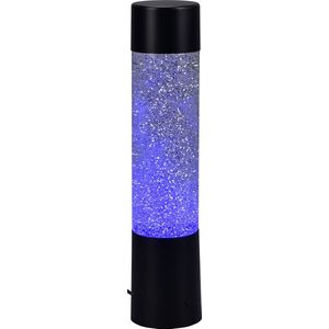 LED Tafellamp - Torna Wuka Glitter - 0.9W - Warm Wit 3000K - Rond - Mat Zwart - Kunststof