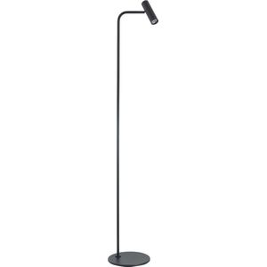 Moderne Trend leeslamp | 1 lichts | zwart | metaal | GU10 | 132 cm hoog | zwenk- en kantelbaar | hal / slaapkamer | modern design | verstelbaar