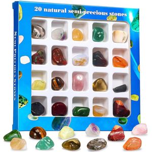 Edelstenen collectie - 20 stenen in doosje - Geschenkset met Kristallen en Edelstenen