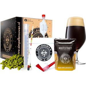 SIMPELBROUWEN® - Simpel Stout - Bierbrouwpakket - Zelf bier brouwen pakket - Startpakket - Gadgets Mannen - Cadeau - Cadeau voor Mannen en Vrouwen - Bier - Verjaardag - Cadeau voor man - Verjaardag Cadeau Mannen