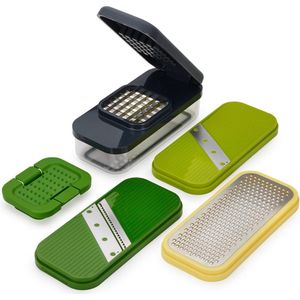 Compact 4-in-1 Multifunctionele Keuken Groente Chopper & Snijder - Kaasrasp Mandoline Veggie Snijder met Container