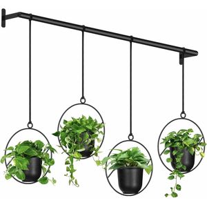 Hangende Bloempot Set - 4 Stuks Melamine Bloempotten voor Binnen en Buiten - Geschikt voor Tuin, Balkon en Interieur - Plantenhangers voor Plafondplanten