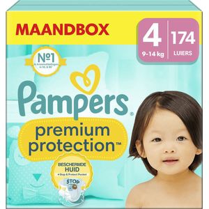 Pampers Premium Protection - Maat 4 (9kg-14kg) - 174 Luiers - Maandbox