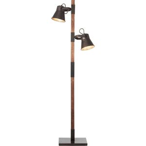 Brilliant PLOW - Staande leeslamp - Zwart;Bruin