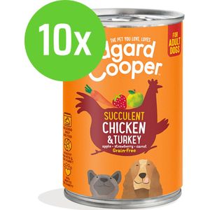 Edgard & Cooper Adult Kip & Kalkoen - Hondenvoer - 400 gram - 10 blikken