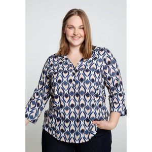 Paprika Losse, geknoopte blouse met geometrisch motief