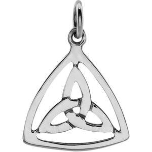 Zilveren hanger, driehoek met triskele