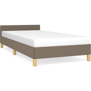 VidaXL Bedframe met Hoofdeinde Stof Taupe 90x200 cm