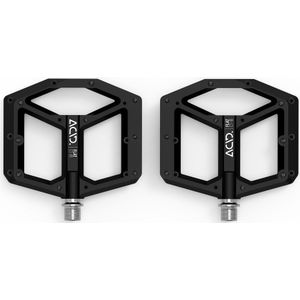 ACID Pedalen Flat C1-IB - Grote voetafdruk - Verstelbare pinnen - Plastic - 330g - L115xB100xH19 mm - Zwart