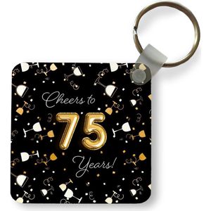 Sleutelhanger - Uitdeelcadeautjes - Verjaardag - 75 Jaar - Confetti - Plastic