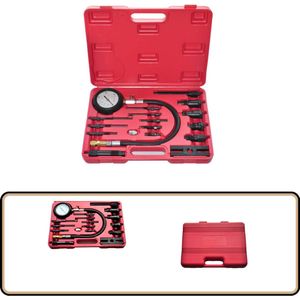 vidaXL Compressietester Diesel 17-delig - Met Adapters Compressie Tester - Diesel Motor - Compressioemesturing - Diagnose Auto - Reparatie Auto