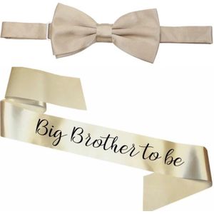 Big Brother to Be sjerp en vlinderdas champagne - babyshower - genderreveal - geboorte - big brother - dasstrik - sjerp